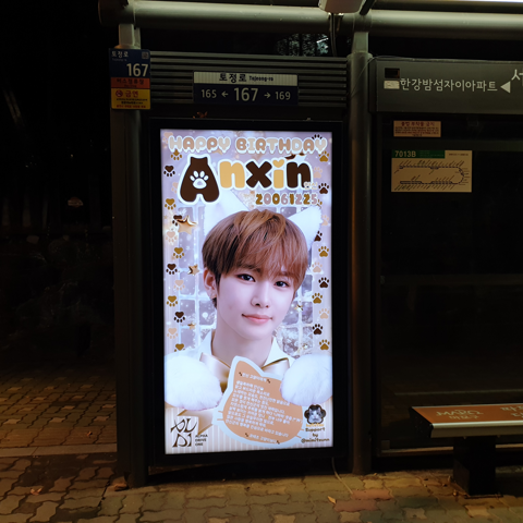 【ALPHA DRIVE ONE 안신】마포구 에리어 버스 쉘터 광고 생일광고사례 (2025/12)